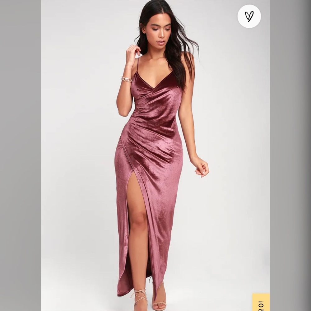 Lulus Mauve Velvet Maxi Dress